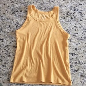 Ribbed yellow tank top from American Eagle